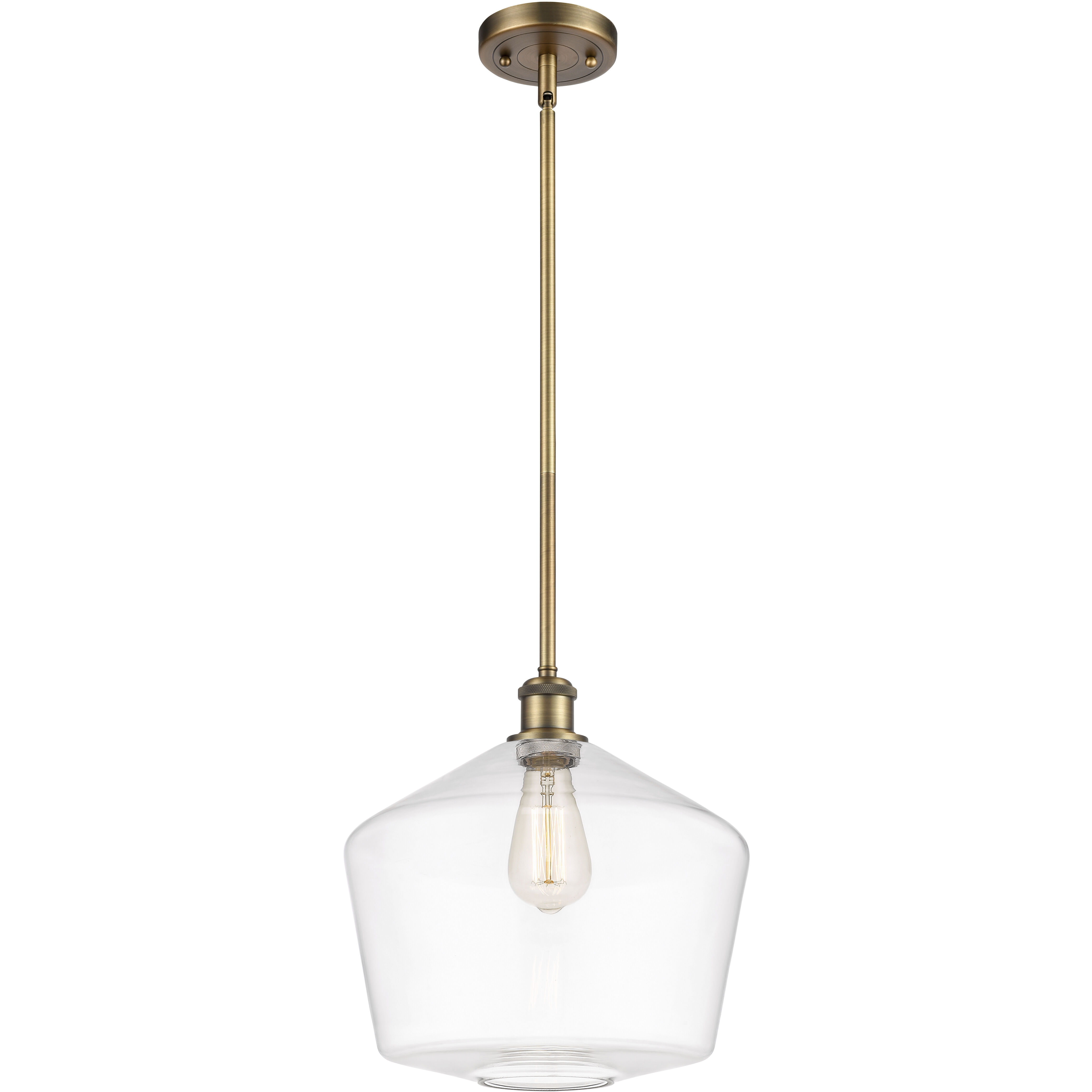 Ballston Cindyrella LED 12 inch Brushed Brass Mini Pendant Ceiling Light in Clear Glass