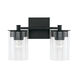 Mason 2 Light 14 inch Matte Black Vanity Light Wall Light