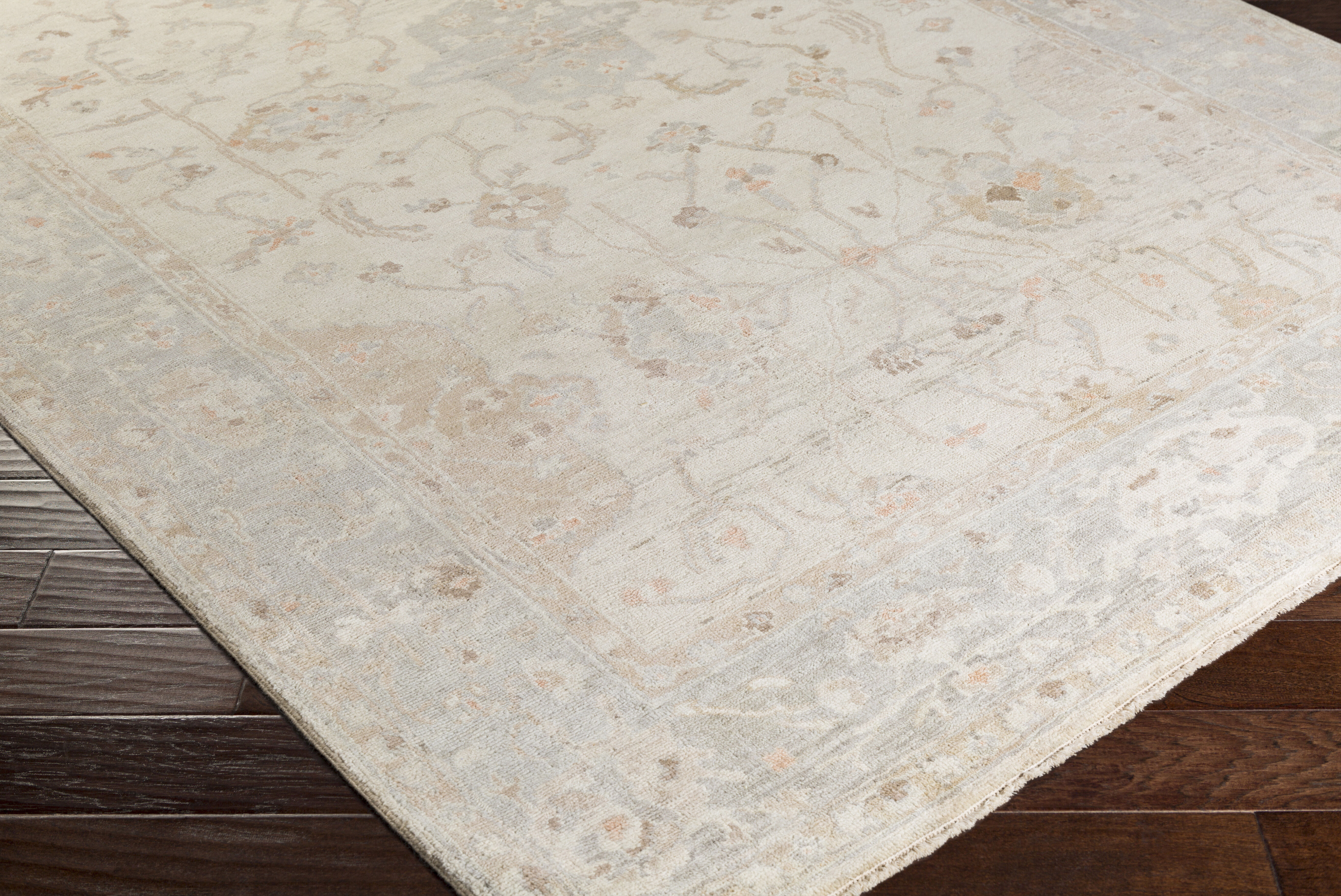 Normandy 72 X 48 inch Light Gray Rug in 4 X 6, Rectangle