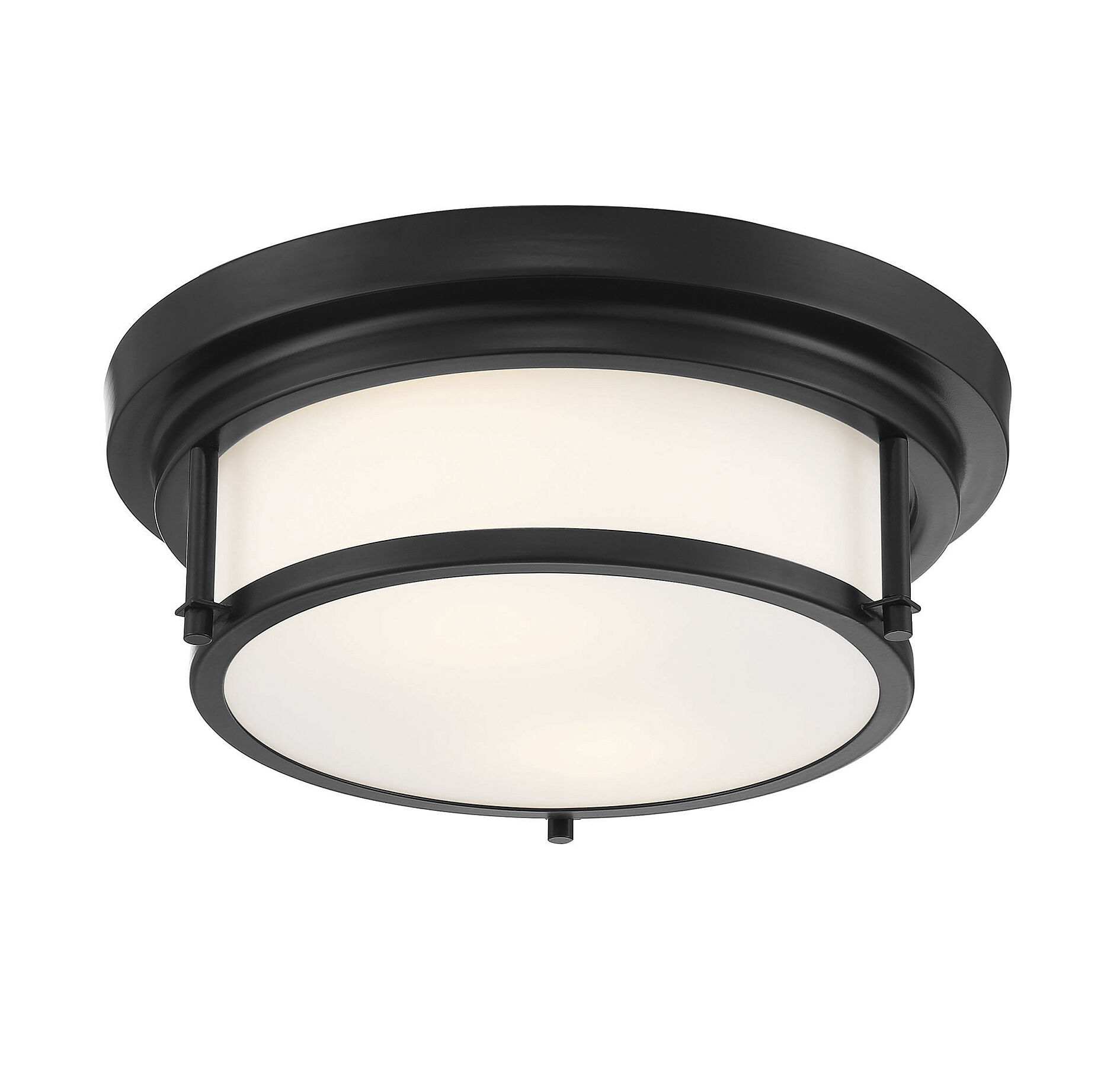Contemporary 2 Light 13 inch Matte Black Flush Mount Ceiling Light
