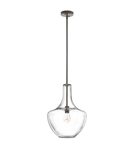 Everly 1 Light 14 inch Olde Bronze Pendant Ceiling Light in Clear
