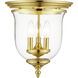 Legacy 3 Light 12 inch Polished Brass Flush Mount Ceiling Light