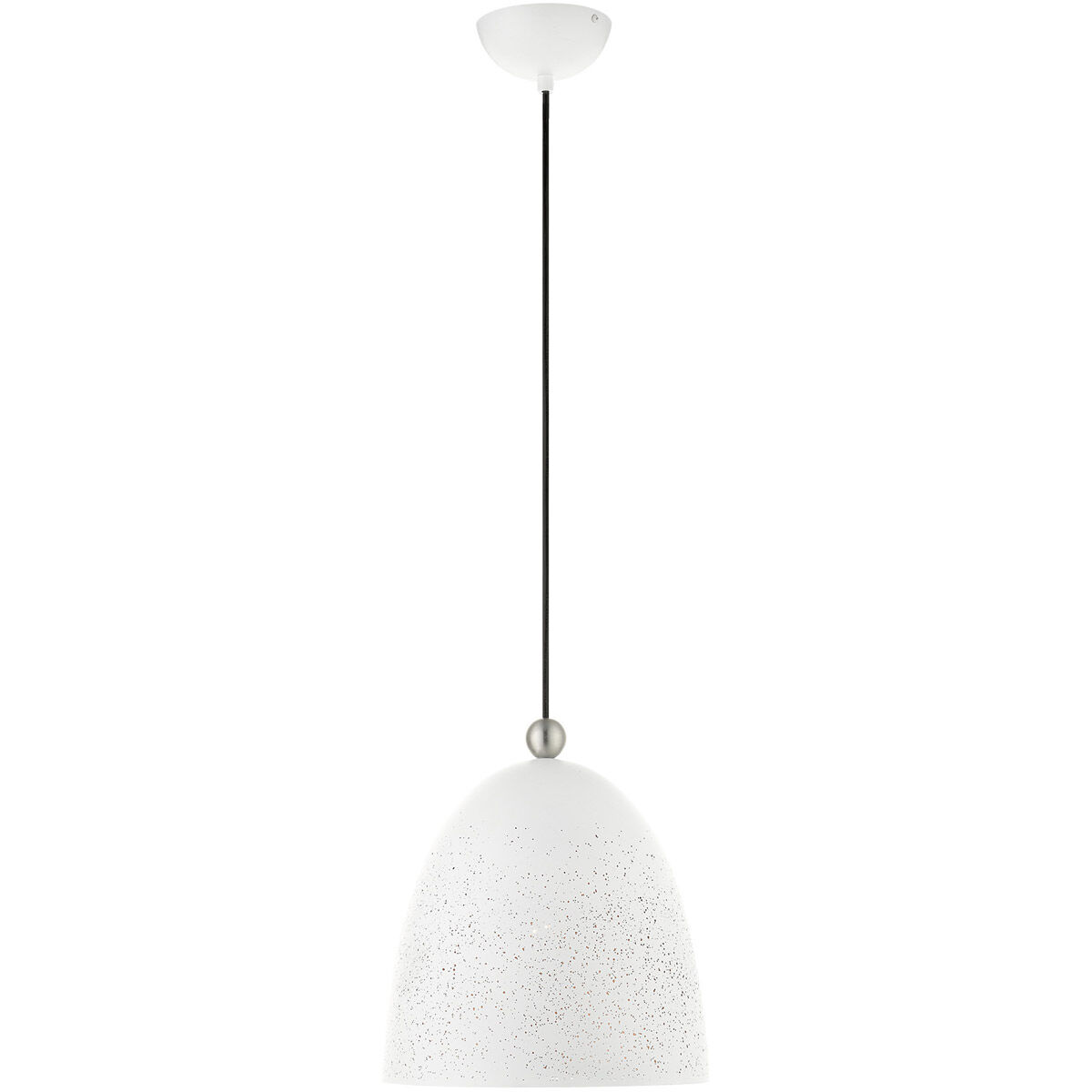 Arlington 1 Light 12 inch White with Brushed Nickel Accents Pendant Ceiling Light