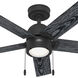 Erling 44 inch Matte Black with Salted Black/Matte Black Blades Ceiling Fan