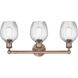 Salina 3 Light 23 inch Antique Copper and Clear Spiral Fluted Bath Vanity Light Wall Light