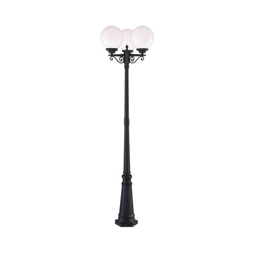 Havana 3 Light 85 inch Matte Black Exterior Post Combo
