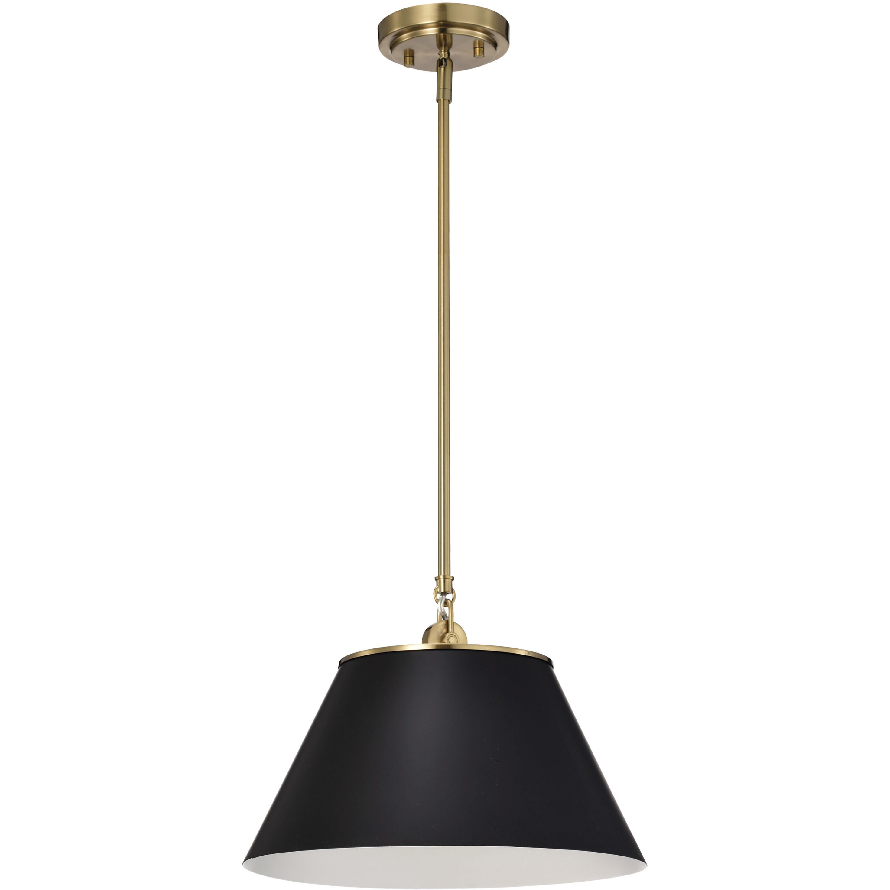 Dover 1 Light 13.75 inch Black/Vintage Brass Pendant Ceiling Light
