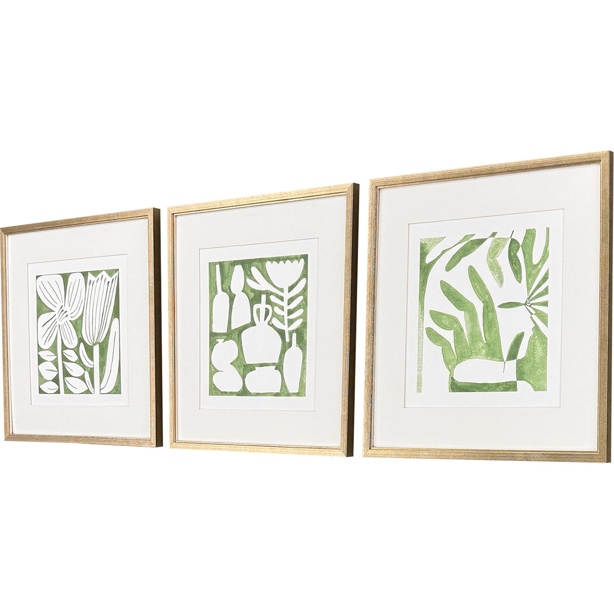 Minimal Moments Green and Multi and White Framed Art