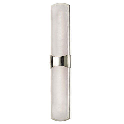 Valencia LED 4.75 inch Polished Nickel ADA Wall Sconce Wall Light, Spanish Alabaster