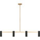 Zentro 4 Light 48 inch Satin Brass Linear Chandelier Ceiling Light in Incandescent