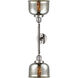 Franklin Restoration Large Bell LED 18 inch Polished Nickel Bath Vanity Light Wall Light in Silver Plated Mercury Glass, Franklin Restoration