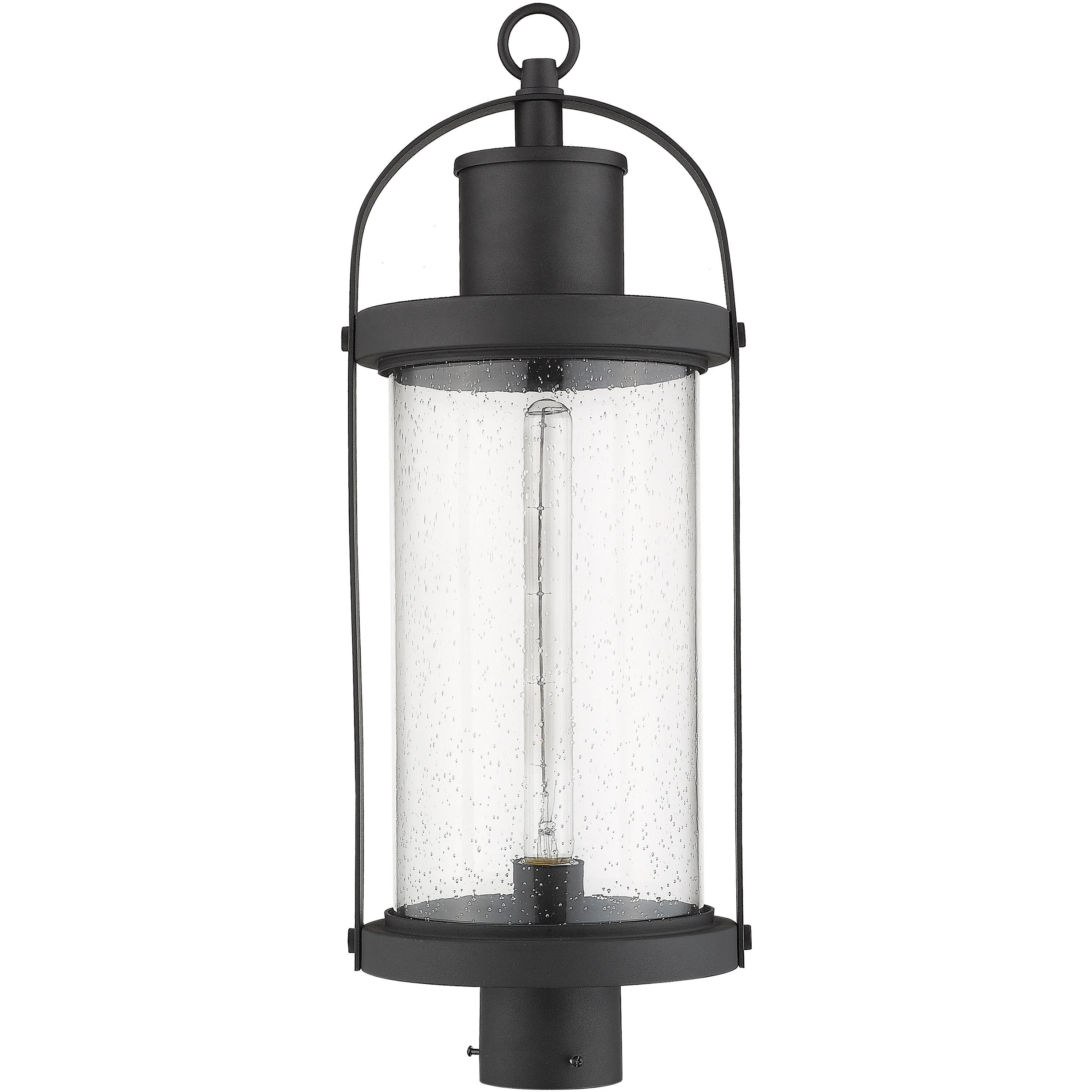 Roundhouse 1 Light 25 inch Black Outdoor Post Mount Fixture in 8