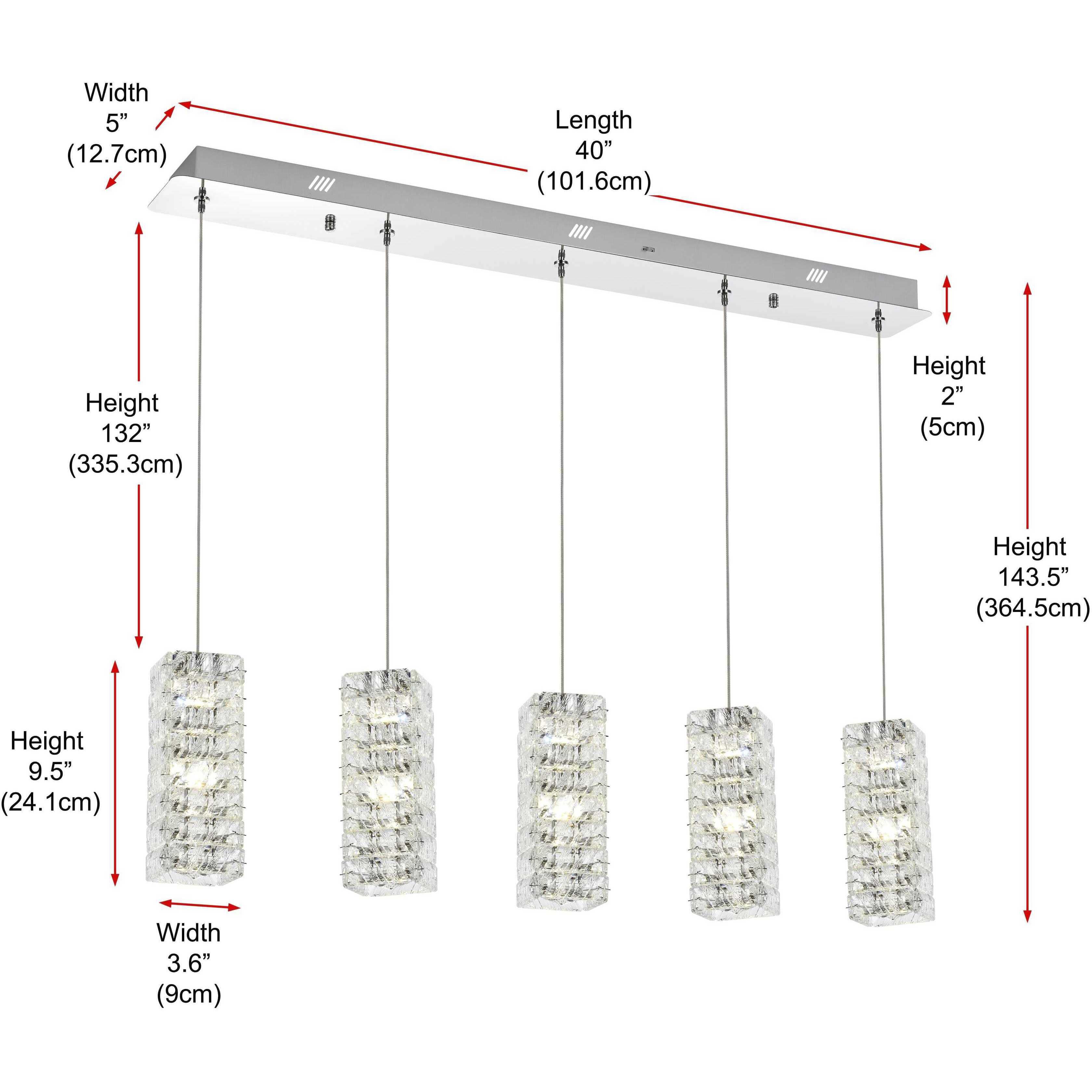 Aston 5 Light 5 inch Chrome Pendant Ceiling Light