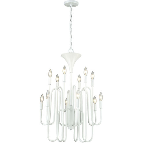 Tupper 12 Light 22 inch Matte White Chandelier Ceiling Light
