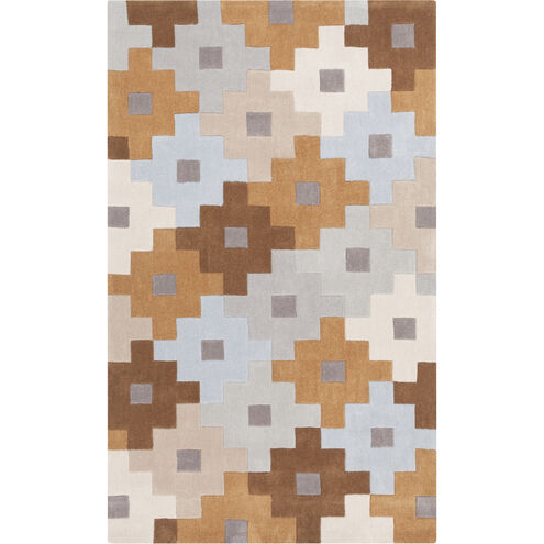 Cosmopolitan 156 X 108 inch Camel, Pale Blue, Dark Brown, Taupe Rug