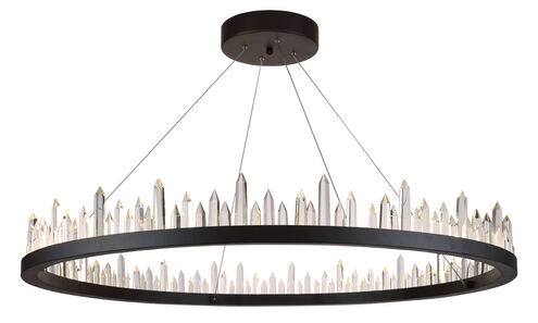 Malta LED 42 inch Satin Dark Grey Chandelier Ceiling Light, Urban Classic