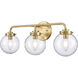 Fairbanks 3 Light 23.25 inch Brushed Gold Vanity Light Wall Light