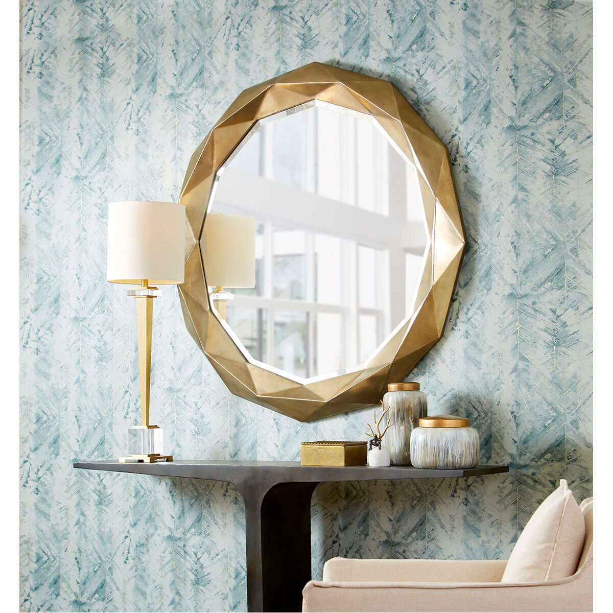 Statuette 41 inch 100.00 watt Brass Table Lamp Portable Light