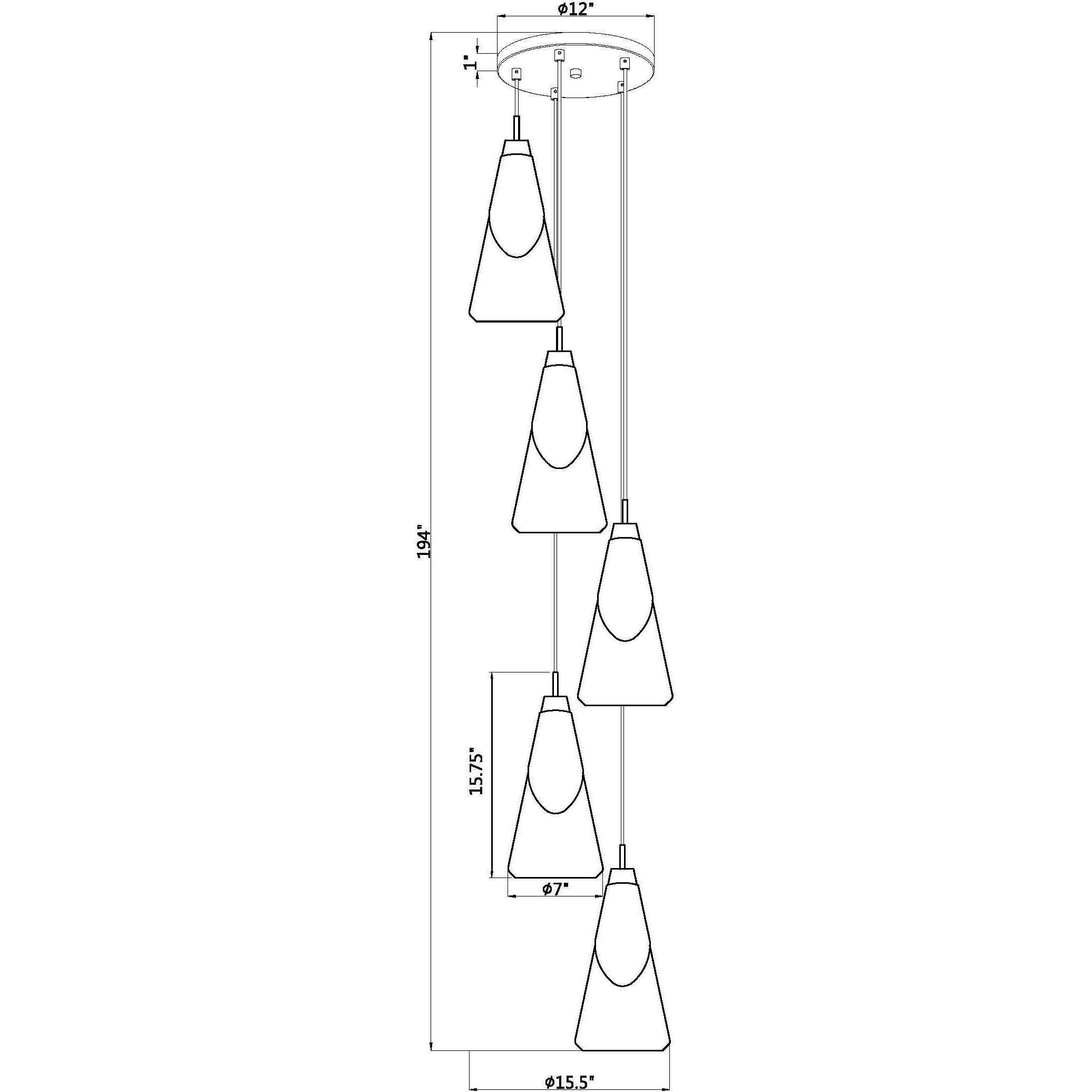 Aimie 5 Light 12 inch Matte Black Chandelier Ceiling Light