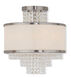 Prescott 3 Light 14 inch Brushed Nickel Semi-Flush Mount Ceiling Light