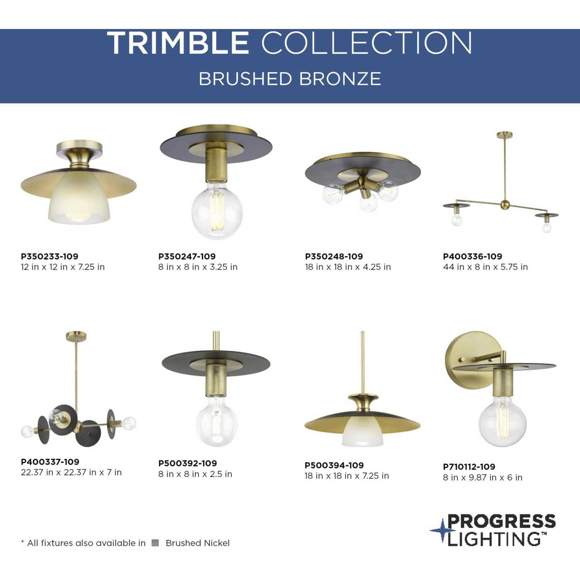 Trimble 1 Light 18 inch Brushed Bronze Pendant Ceiling Light, Design Series
