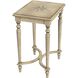 Tyler Solid Wood Inlay Side Table in Beige