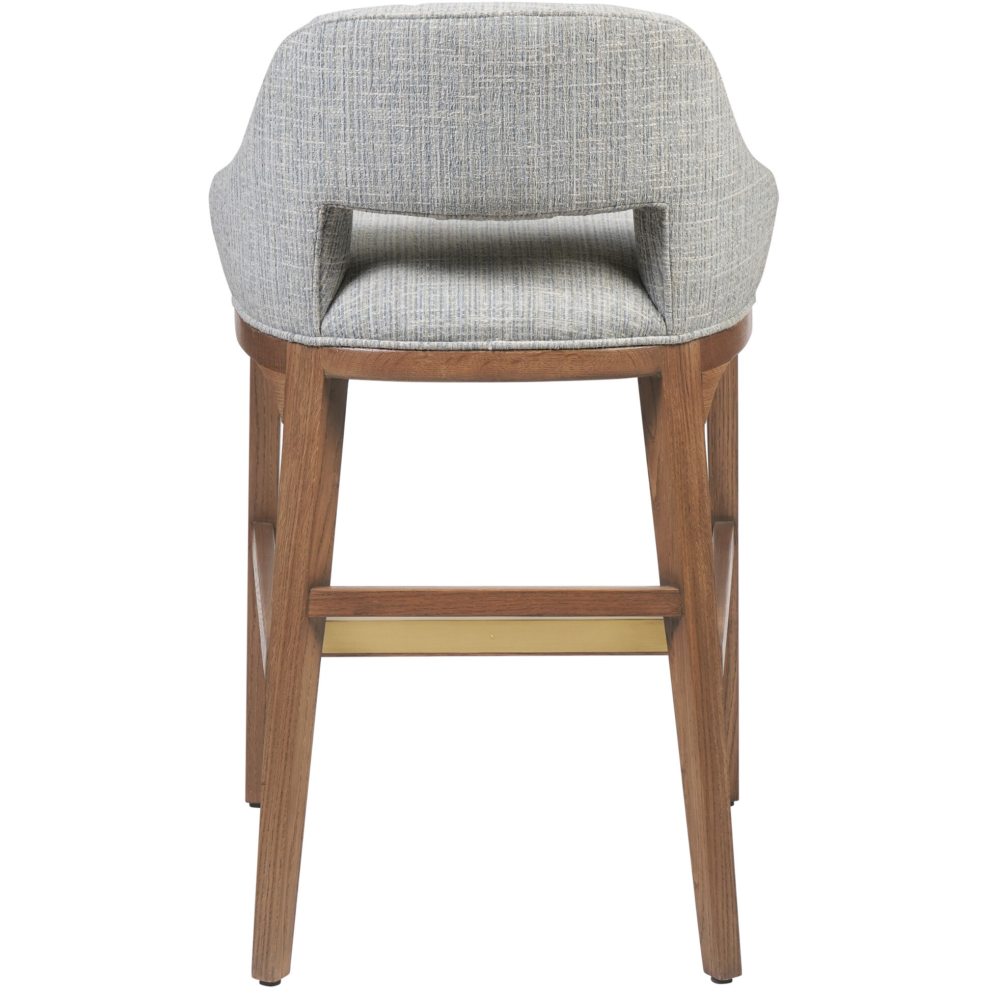 Inga 34 inch Morel Brown/Brushed Brass/Greenlight Powder Counter Stool