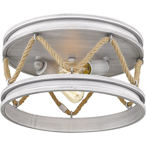 Chatham 2 Light 14 inch Gray Driftwood Flush Mount Ceiling Light, Damp