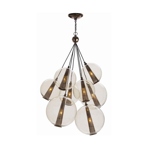 Caviar 8 Light 29 inch Brown Nickel Chandelier Ceiling Light, Adjustable Large Cluster