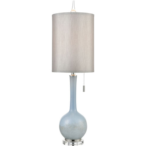 Quantum 37 inch 100 watt Blue with Clear and Polished Nickel Table Lamp Portable Light
