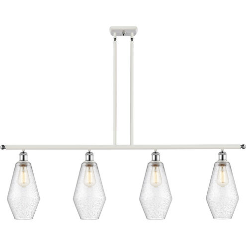 Ballston Cindyrella LED 48 inch White and Polished Chrome Island Light Ceiling Light in Seedy Glass