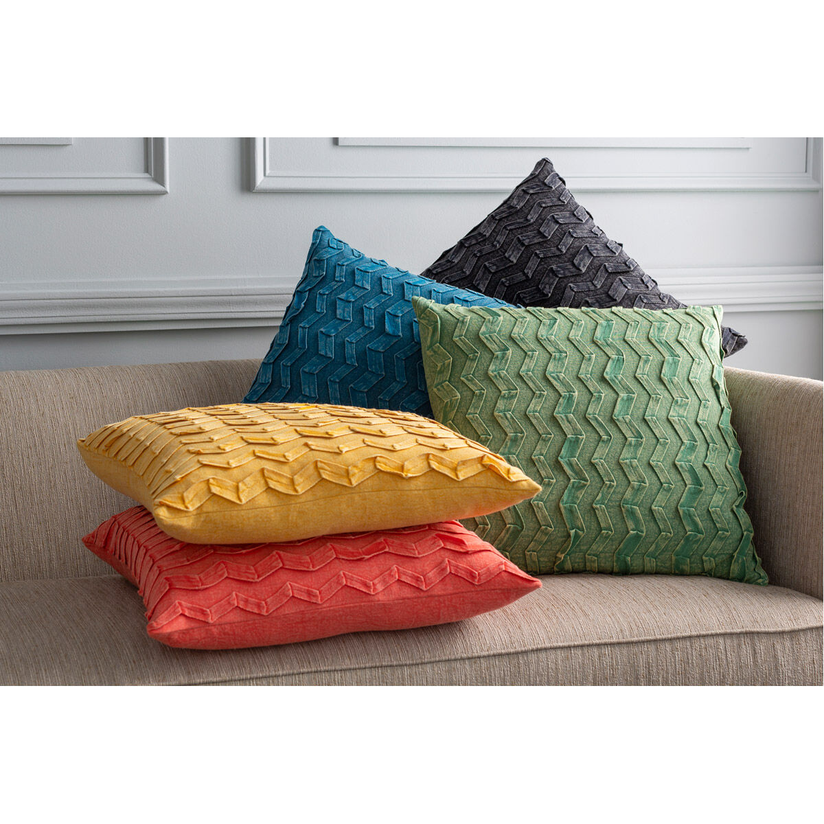 Caprio 20 X 20 inch Saffron Pillow Kit, Square