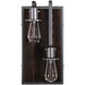Lofty 2 Light 8 inch Steel and Faux Zebrawood Wall Sconce Wall Light in Right
