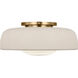 Richard June Liora 1 Light 15 inch Estate Brass Flush Mount Ceiling Light in LED, Ivory Stoneware