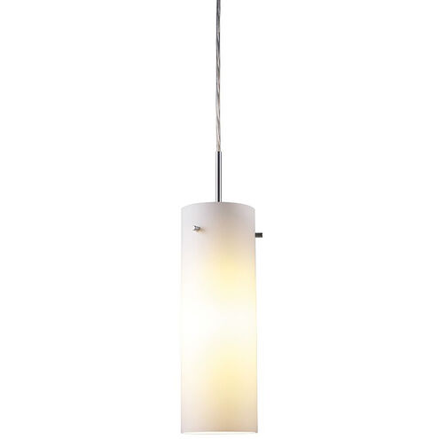Titan 1 Light 4 inch Matte Chrome Large Pendant Ceiling Light in White Glass