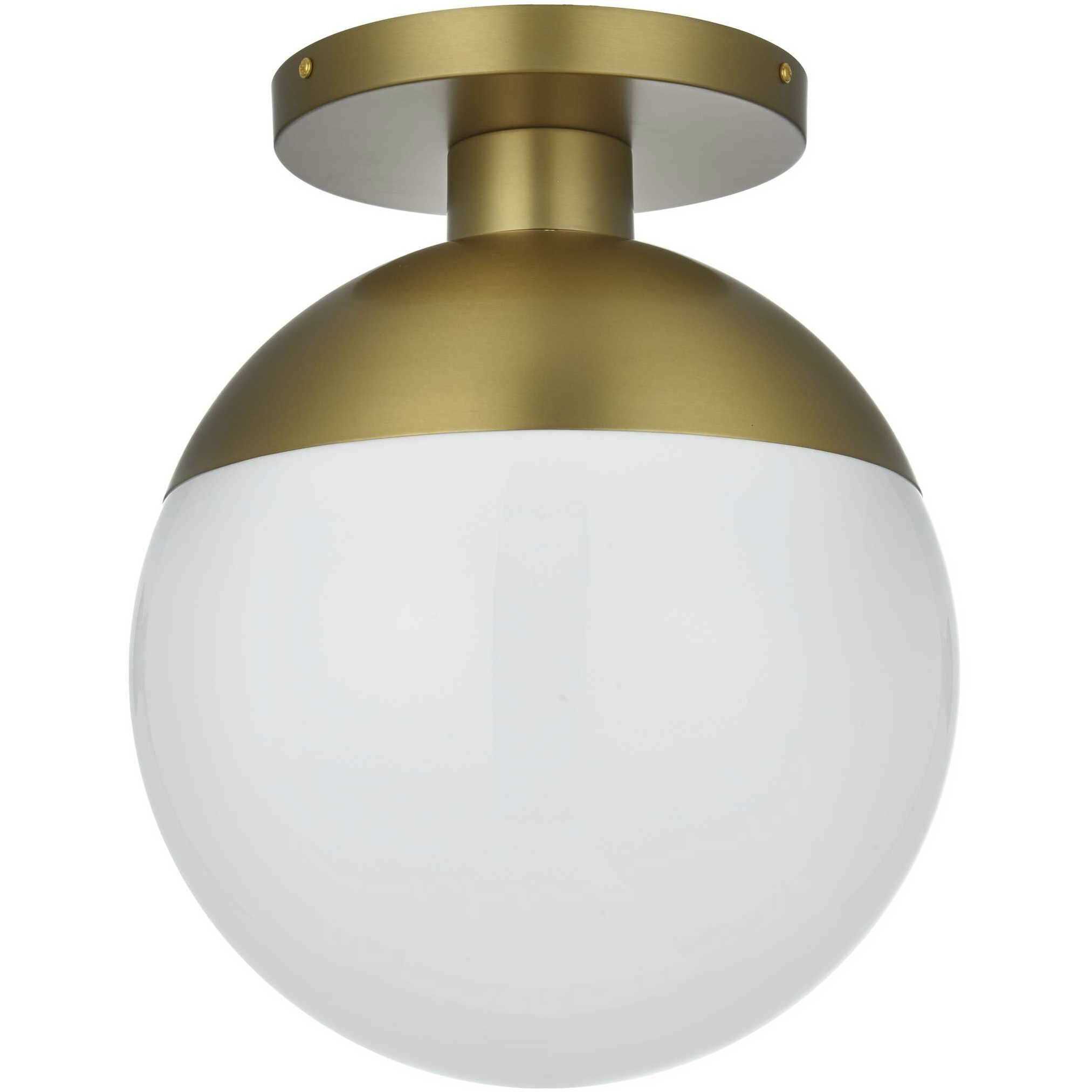 Eclipse 1 Light 12 inch Satin Gold Flush Mount Ceiling Light