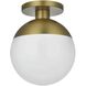 Eclipse 1 Light 12 inch Satin Gold Flush Mount Ceiling Light