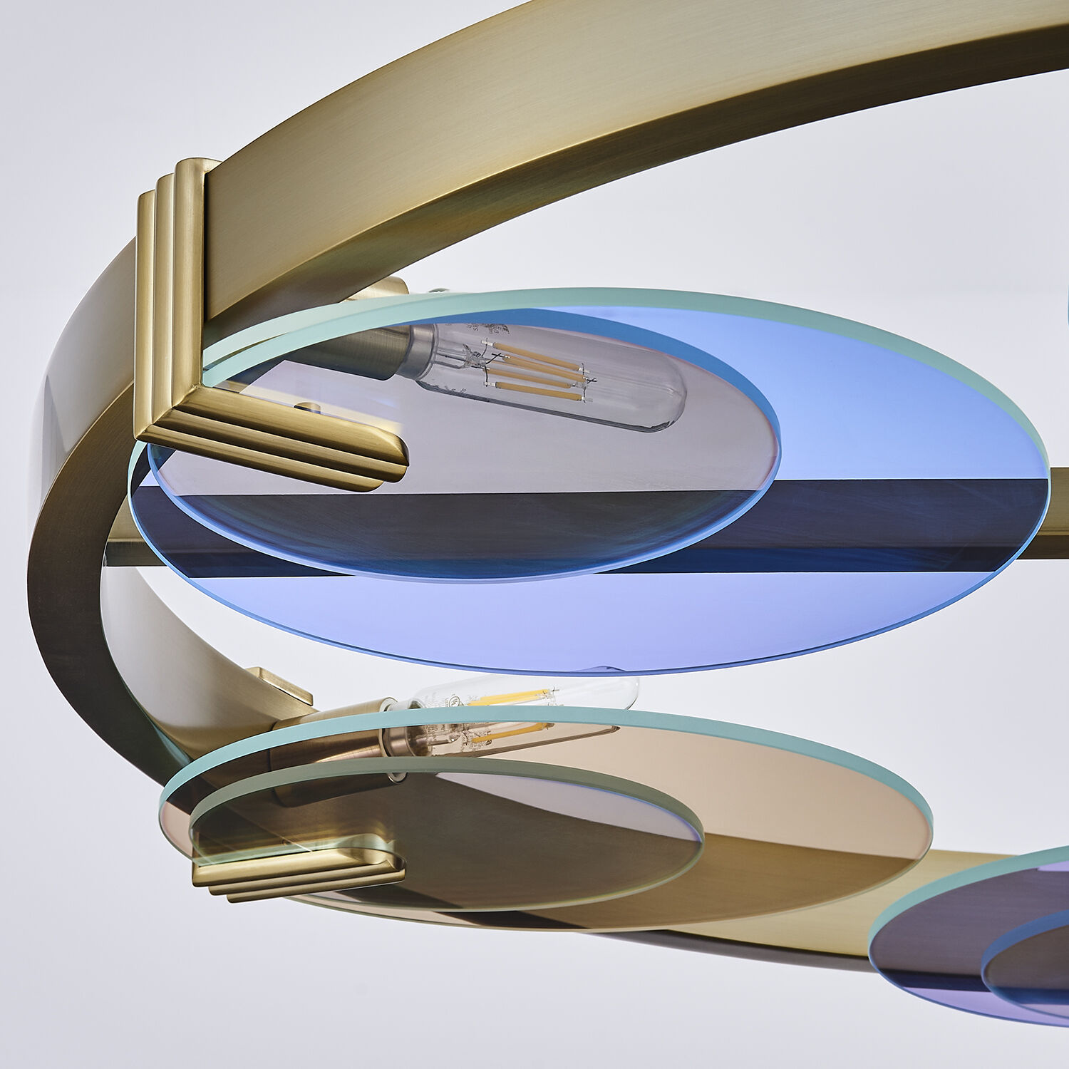 Optics 6 Light 36 inch Winter Brass Chandelier Ceiling Light