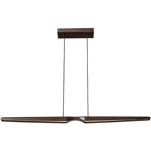Dakota Linear Pendant Ceiling Light in Walnut
