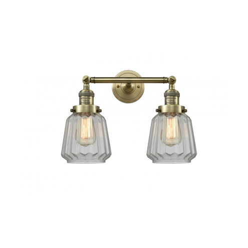 Franklin Restoration Chatham LED 16 inch Antique Brass Bath Vanity Light Wall Light in Clear Glass, Franklin Restoration