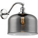 Franklin Restoration X-Large Bell 1 Light 12 inch Polished Chrome Sconce Wall Light in Plated Smoke Glass, Franklin Restoration
