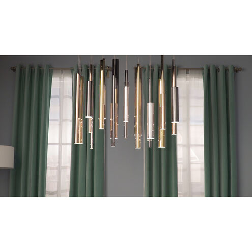 Flute LED 36 inch Multi-Plated Linear Pendant Ceiling Light