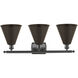 Ballston Cone 3 Light 28 inch Oil Rubbed Bronze Bath Vanity Light Wall Light