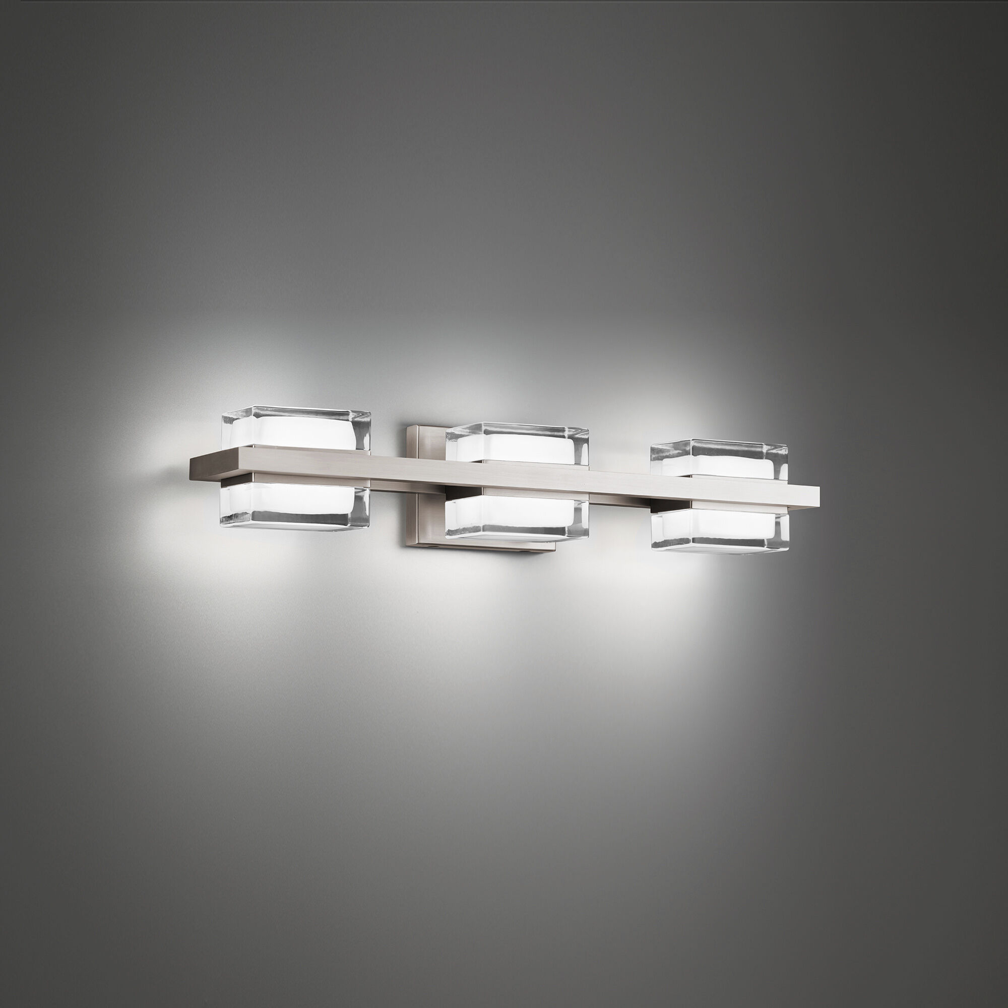 Interlok LED 24 inch Brushed Nickel Bath Vanity & Wall Light in 3000K, dweLED