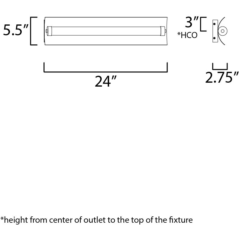 Reflect LED 24 inch Black and Polished Nickel Bath Vanity Light Wall Light