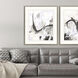Neutral Boundary White and Blue and Black and Gray Framed Art