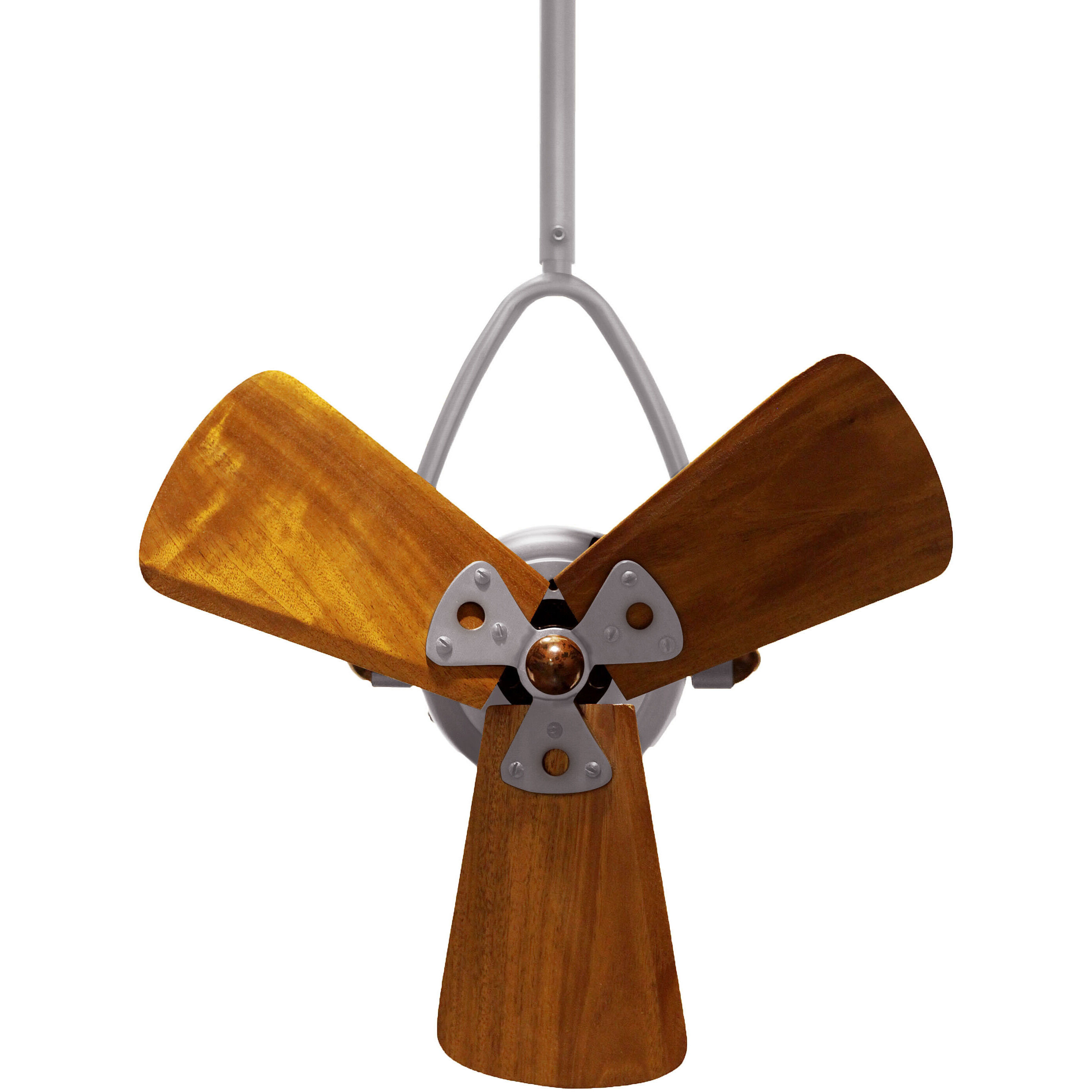 Matthews-Gerbar Jarold Direcional 16 inch Brushed Nickel with Solid Mahogany Wood Blades Directional Ceiling Fan, Matthews-Gerbar