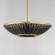 Rattan 3 Light 20.25 inch Natural Aged Brass Pendant System Ceiling Light
