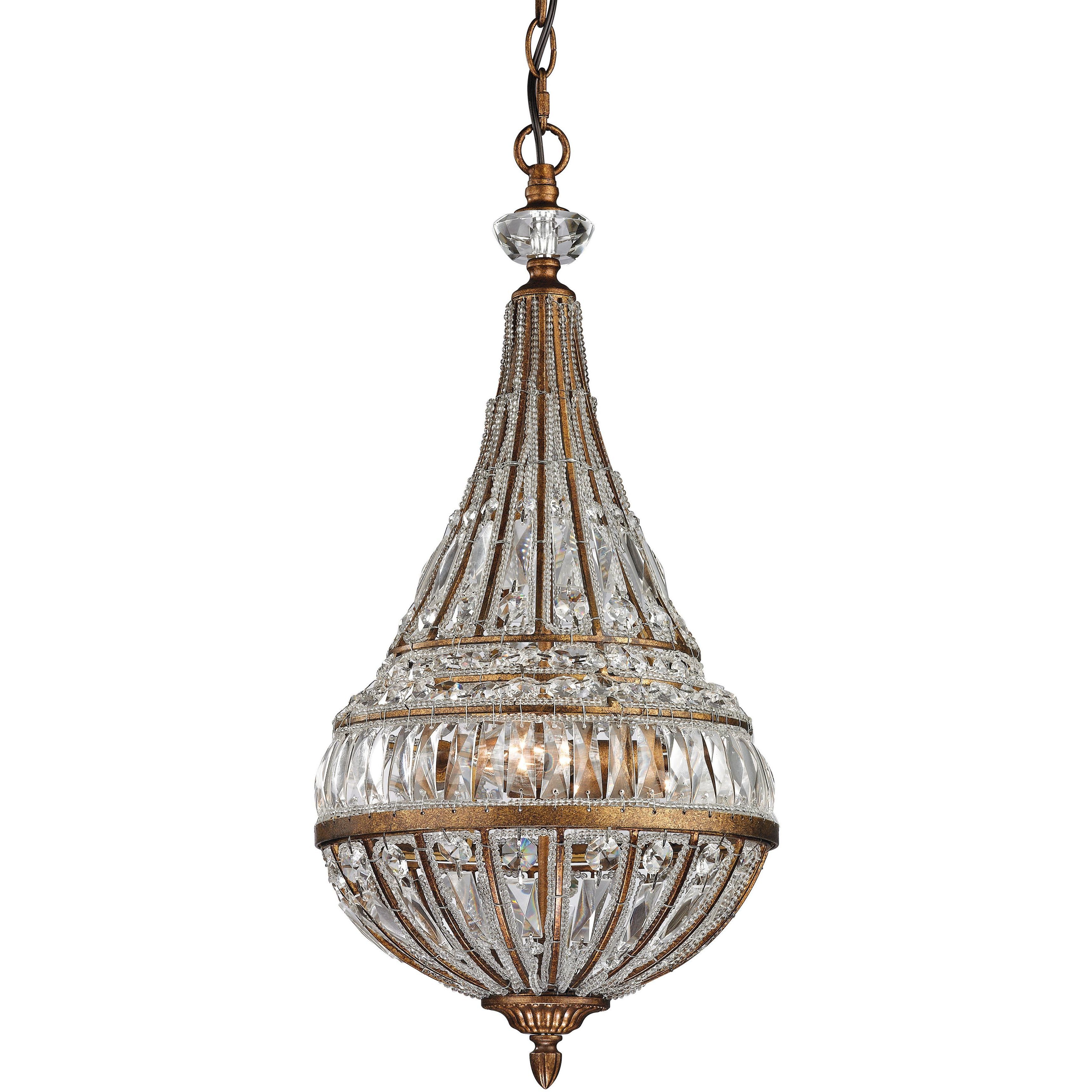 Empire 3 Light 11 inch Mocha Mini Pendant Ceiling Light