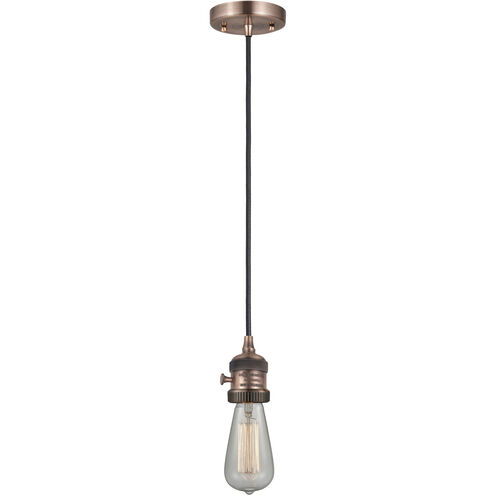 Franklin Restoration Bellmont LED 6.25 inch Antique Copper Mini Pendant Ceiling Light in Clear